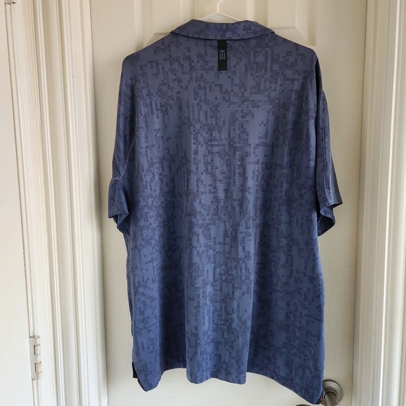 Tiger Woods Nike XL Dri-Fit Blue Golf Polo Stretch Short Sleeve Digital Camo - Picture 2 of 9